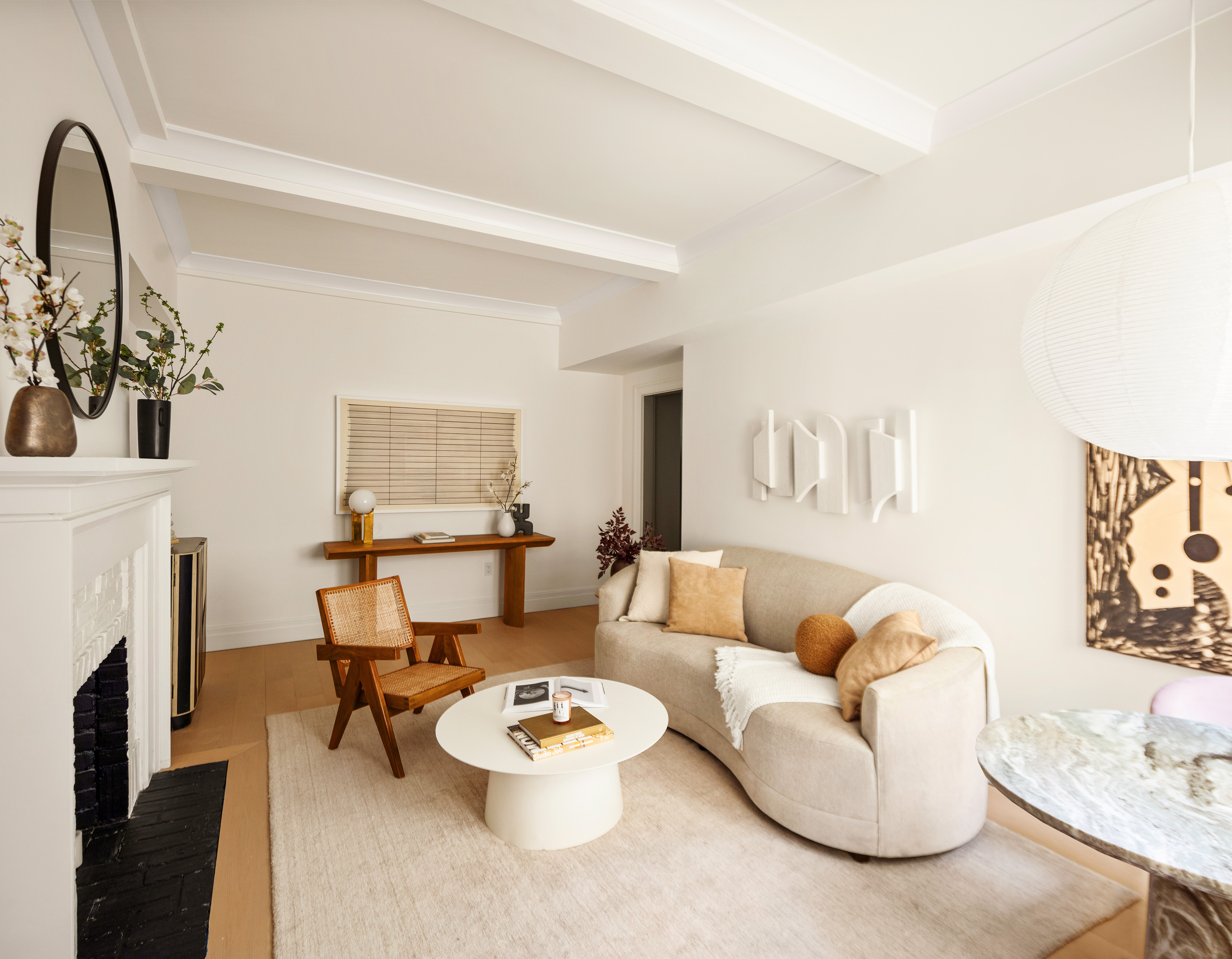 Living room with fireplace